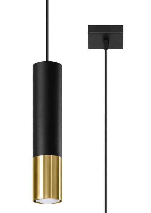 LED Hanglamp zwart goud LOOPEZ - 1 x GU10 aansluiting