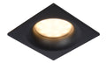 Lucide ZIVA spot LED encastré Noir Sable, 1xGU10, éclairage de salle de bain IP44, aluminium carré 85x85mm