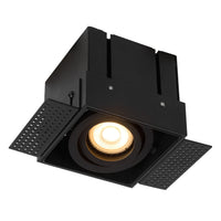 Lucide TRIMLESS faretto quadrato da incasso, 1xGU10, max 50W, dimmerabile, IP20, alluminio Nero Sabbia