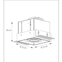 Lucide TRIMLESS faretto quadrato da incasso, 1xGU10, max 50W, dimmerabile, IP20, alluminio Nero Sabbia