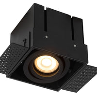 Lucide TRIMLESS faretto quadrato da incasso, 1xGU10, max 50W, dimmerabile, IP20, alluminio Nero Sabbia