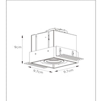 Lucide TRIMLESS Einbaustrahler, 1xGU10, quadratisch, Sandweiß, IP20, modernes Aluminium-Design
