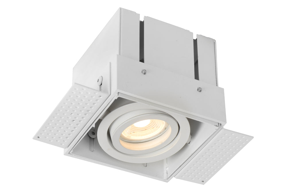 Spot encastré TRIMLESS Lucide, 1xGU10, carré, Blanc Sable, IP20, design moderne en aluminium