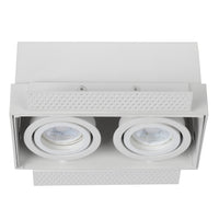 Lucide TRIMLESS faretto da incasso 2xGU10, alluminio, orientabile, dimmerabile, IP20, Bianco, 185x97mm