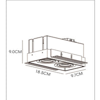 Lucide TRIMLESS faretto da incasso 2xGU10, alluminio, orientabile, dimmerabile, IP20, Bianco, 185x97mm