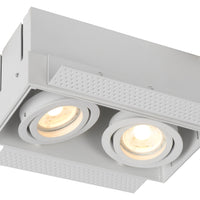 Lucide TRIMLESS faretto da incasso 2xGU10, alluminio, orientabile, dimmerabile, IP20, Bianco, 185x97mm