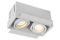 Lucide TRIMLESS infälld spotlight 2xGU10, aluminium, vridbar, dimbar, IP20, Vit, 185x97mm