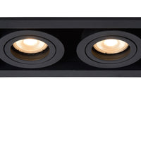 Lucide CHIMNEY indbygget spot 2xGU10 Sand Sort Aluminium IP20 220-240V 205x115mm moderne design