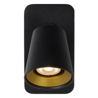 Lucide TURNON LED Wandleuchte Schwarz/Gold 1x5W GU10 2200K-3000K dim to warm Aluminium modernes Design IP20