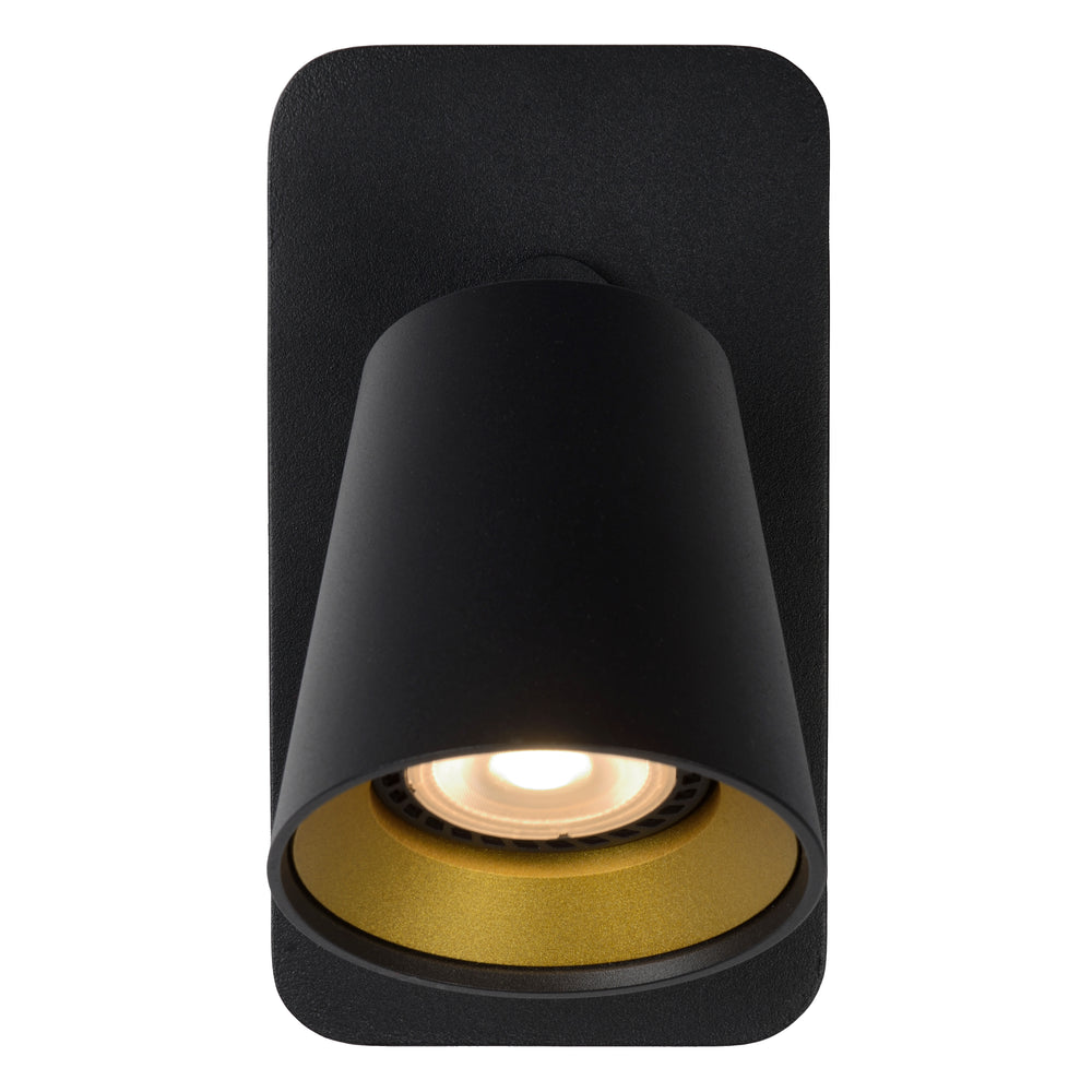 Lucide TURNON LED wall light Black/Gold 1x5W GU10 2200K-3000K dim to warm aluminium modern design IP20