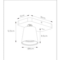 Lucide TURNON LED Wandleuchte Schwarz/Gold 1x5W GU10 2200K-3000K dim to warm Aluminium modernes Design IP20