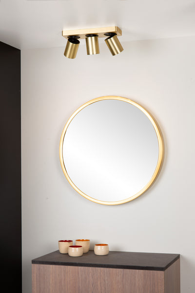 Spot encastré de plafond LED Lucide NIGEL, 3x5W GU10 dim to warm 2200K-3000K, aluminium brossé or réglable