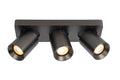 Lucide NIGEL Faretto da soffitto LED 3x5W GU10 dim to warm 2200K-3000K 960 lumen Antracite IP20 orientabile