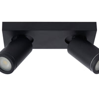 Lucide TAYLOR LED plafondspot, 2x5W GU10 dim to warm 2200K-3000K, IP44 badkamerlamp Zwart