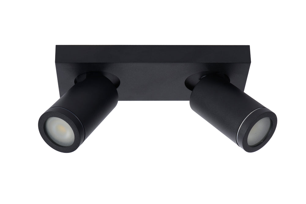 Lucide TAYLOR LED plafondspot, 2x5W GU10 dim to warm 2200K-3000K, IP44 badkamerlamp Zwart