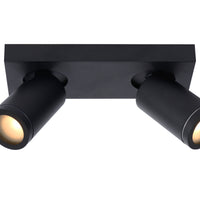 Lucide TAYLOR LED plafondspot, 2x5W GU10 dim to warm 2200K-3000K, IP44 badkamerlamp Zwart