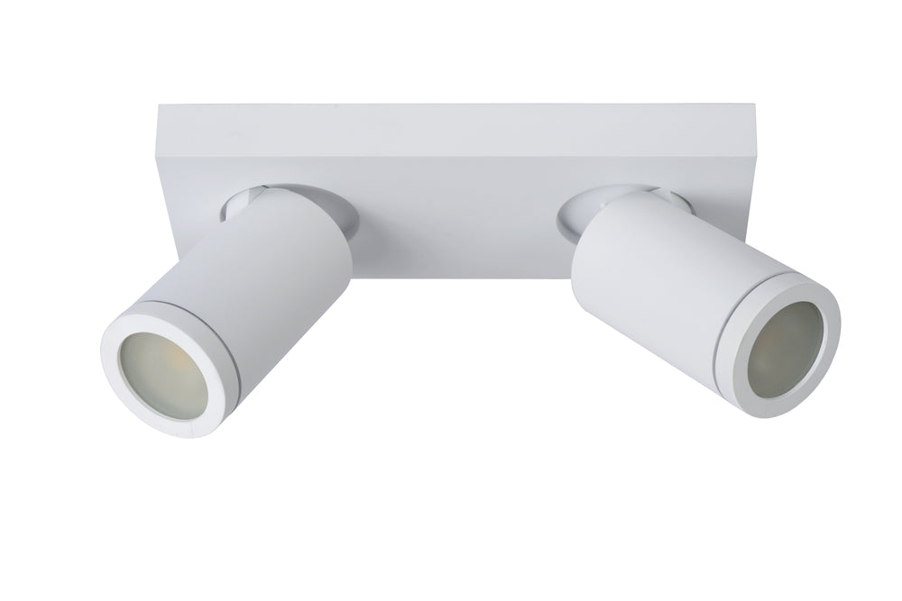 Lucide TAYLOR faretto da soffitto LED per bagno, 2x5W GU10, 2200K-3000K dim to warm, IP44 Bianco Sabbia