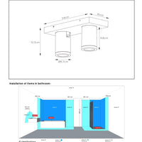 Lucide TAYLOR faretto da soffitto LED per bagno, 2x5W GU10, 2200K-3000K dim to warm, IP44 Bianco Sabbia