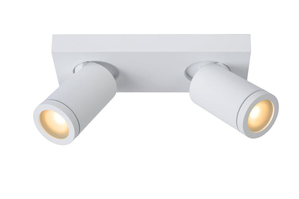 Lucide TAYLOR faretto da soffitto LED per bagno, 2x5W GU10, 2200K-3000K dim to warm, IP44 Bianco Sabbia
