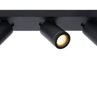 Lucide Taylor LED Deckenstrahler für Badezimmer, 3x5W GU10 dim to warm 2200K-3000K, IP44, Sand Schwarz