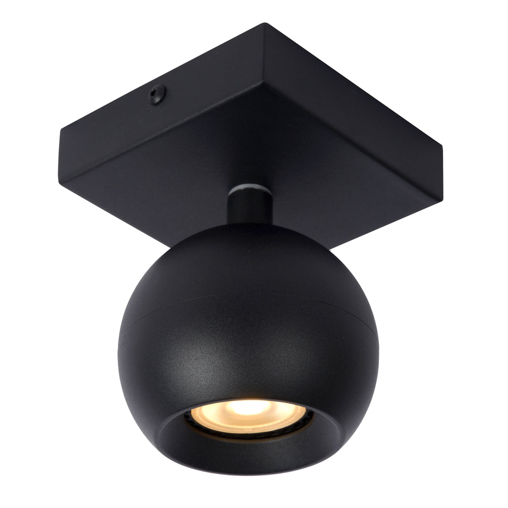 Lucide FAVORI foco de techo LED Negro, 1xGU10, 230V, IP20, regulable, ajustable 360° diseño moderno de metal