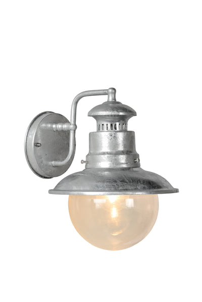 Lucide FIGO wandlamp binnen buiten rond 215mm E27 fitting IP44 gegalvaniseerd staal zwarte afwerking