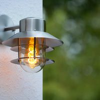 Lucide ZICO wandlamp roestvrij staal rond IP44 E27 klassiek binnen buiten 220-240V Ø218mm