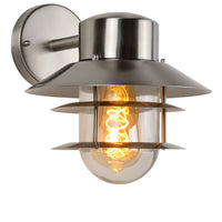 Lucide ZICO wandlamp roestvrij staal rond IP44 E27 klassiek binnen buiten 220-240V Ø218mm