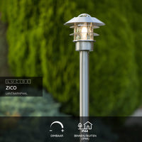 Lucide Zico buitenlantaarnpaal, IP44 roestvrij staal, 1xE27 60W max, 1000mm hoogte klassiek design