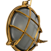 Aplique de pared Lucide Dudley interior exterior redondo 220mm E27 40W IP65 latón dorado mate estilo retro