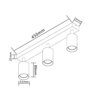LED plafondspot MADARA - 3x GU10 aansluiting - Mat wit