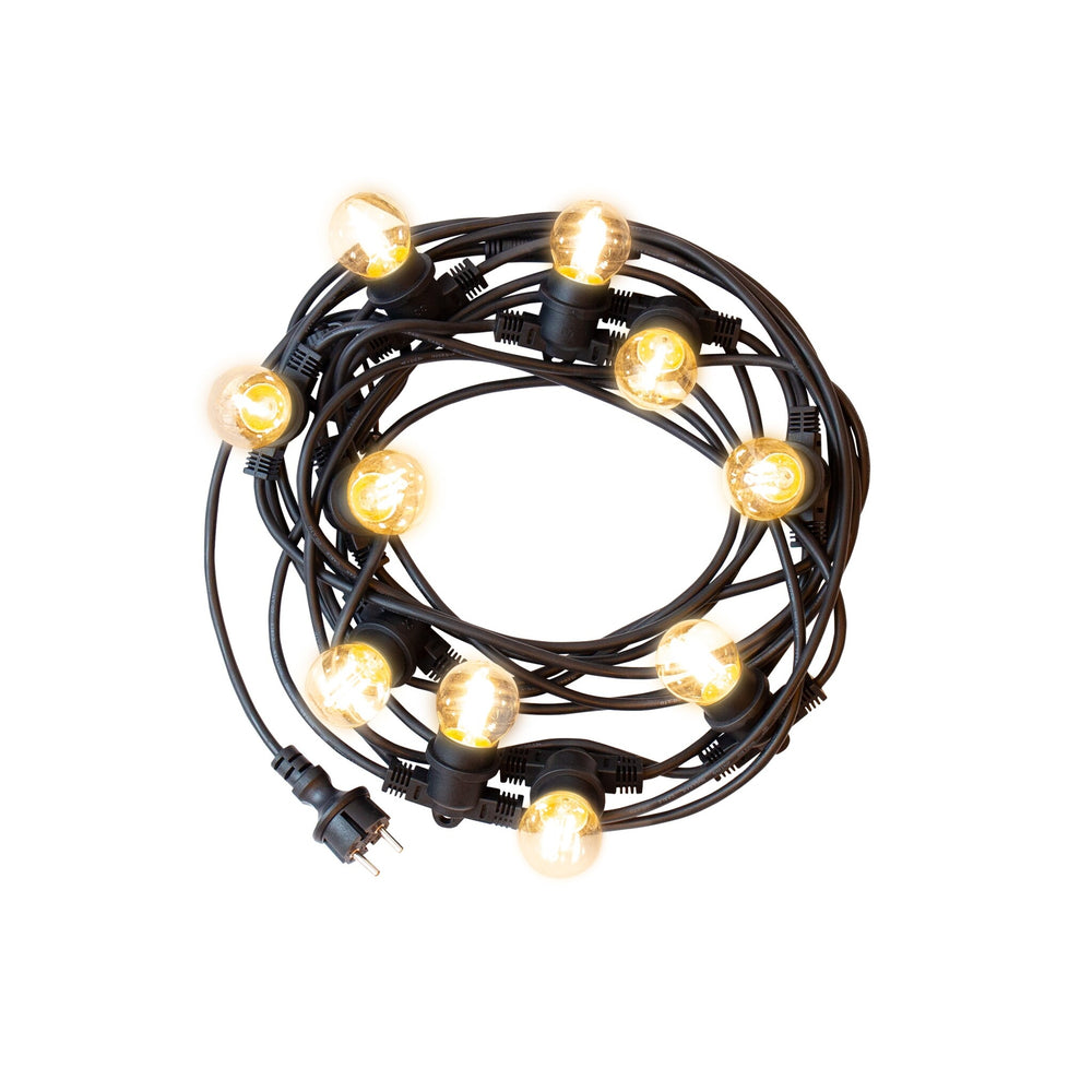 Prikkabel lichtslinger 10m - 10x E27 fittingen - LED lampen optioneel