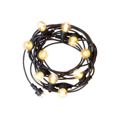 Prikkabel lichtslinger 10m - 10x E27 fittingen - LED lampen optioneel