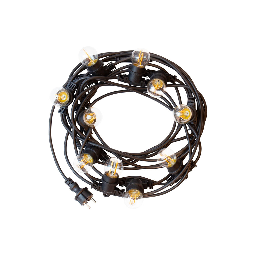 Prikkabel lichtslinger 10m - 10x E27 fittingen - LED lampen optioneel