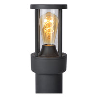 Lucide LORI utomhus LED stolplampa med E27, IP44, dag natt-sensor, 220-240V, 800mm Antracit