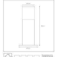 Lucide Fedor utomhus piedestal lampa, E27 sockel, IP44, rostfritt stål Svart, 490mm höjd