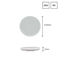 Plafoniera LED Spectrum Nymphea IP54 18W 2050 lumen con sensore di movimento e programmazione, colore della luce opzionale