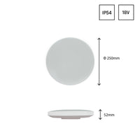 Plafoniera LED Spectrum Nymphea IP54 18W 2050 lumen con sensore di movimento e programmazione, colore della luce opzionale