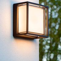 Aplique de pared LED Lucide SINGA interior exterior 10W 3000K IP54 Aluminio fundido negro diseño moderno
