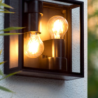 Lucide DUKAN LED taklampa Svart, 2xE27, IP65, gjuten aluminium, 220x220mm inomhus utomhus