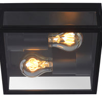 Lucide DUKAN LED taklampa Svart, 2xE27, IP65, gjuten aluminium, 220x220mm inomhus utomhus