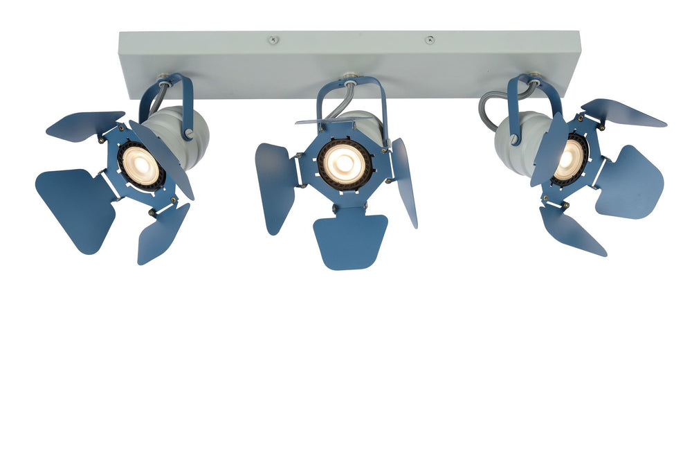Lucide picto 3xGU10 blauwe LED plafondspot voor kinderkamer