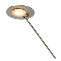 Lucide ANSELMO LED leesvloerlamp, dimbaar 9W 3000K, 100-240V, IP20, metaal, satijnnikkelafwerking