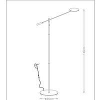 Lucide ANSELMO LED leesvloerlamp, dimbaar 9W 3000K, 100-240V, IP20, metaal, satijnnikkelafwerking