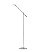 Lucide ANSELMO lampada da terra LED da lettura, dimmerabile 9W 3000K, 100-240V, IP20, metallo, finitura nichel satinato