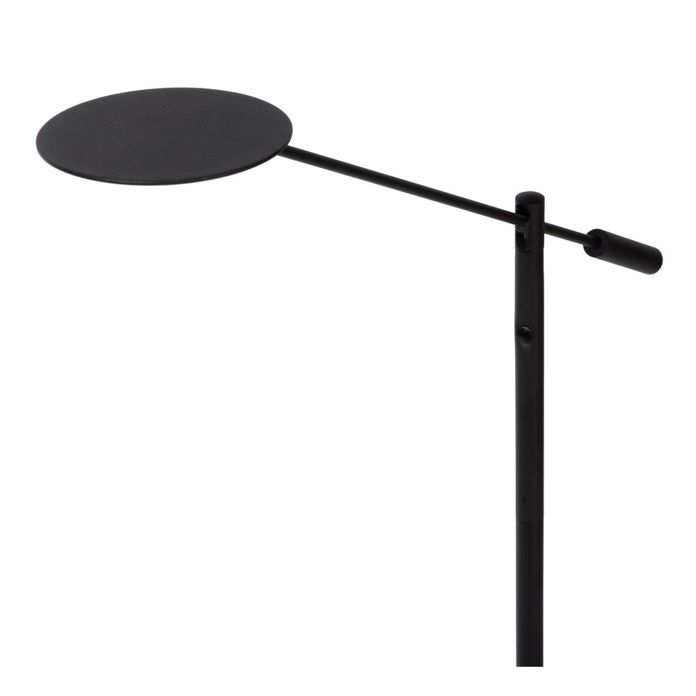 Lucide ANSELMO LED läslampa golvlampa, 9W 3000K dimbar, 1400mm höjd, Sandig Matt Svart, Metall, IP20