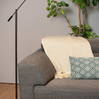 Lucide ANSELMO lampada da lettura da terra LED, 9W 3000K dimmerabile, altezza 1400mm, Nero Sabbia Opaco, Metallo, IP20