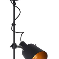 Lucide QUINNY foco de techo Negro, 1xE27 casquillo, carcasa de acero, giratorio 360°, IP20, 220-240V