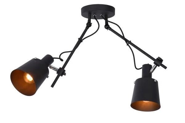 Lucide QUINNY plafondspot 2xE27 zwart LED lamp 220-240V