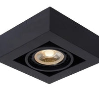Lucide ZEFIX LED plafondspot, dim to warm, GU10 12W 2200K-3000K, verstelbaar, vierkant, Zwart, IP20